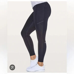 Lululemon speed up tight warp tech fleece 28” size 4 midnight navy